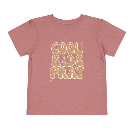 Cool Kids Pray Toddler Tee — Cute Retro Graphic Kids T‑Shirt