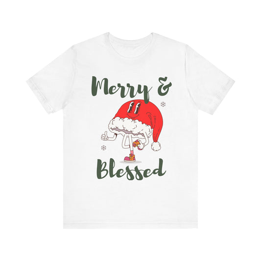 Merry & Blessed (Unisex Holiday Tee)
