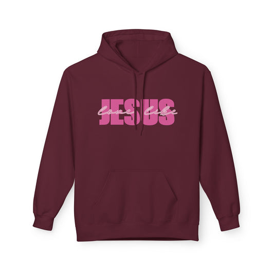 Jesus Pink Script Hoodie — Christian Faith Graphic Hoodie