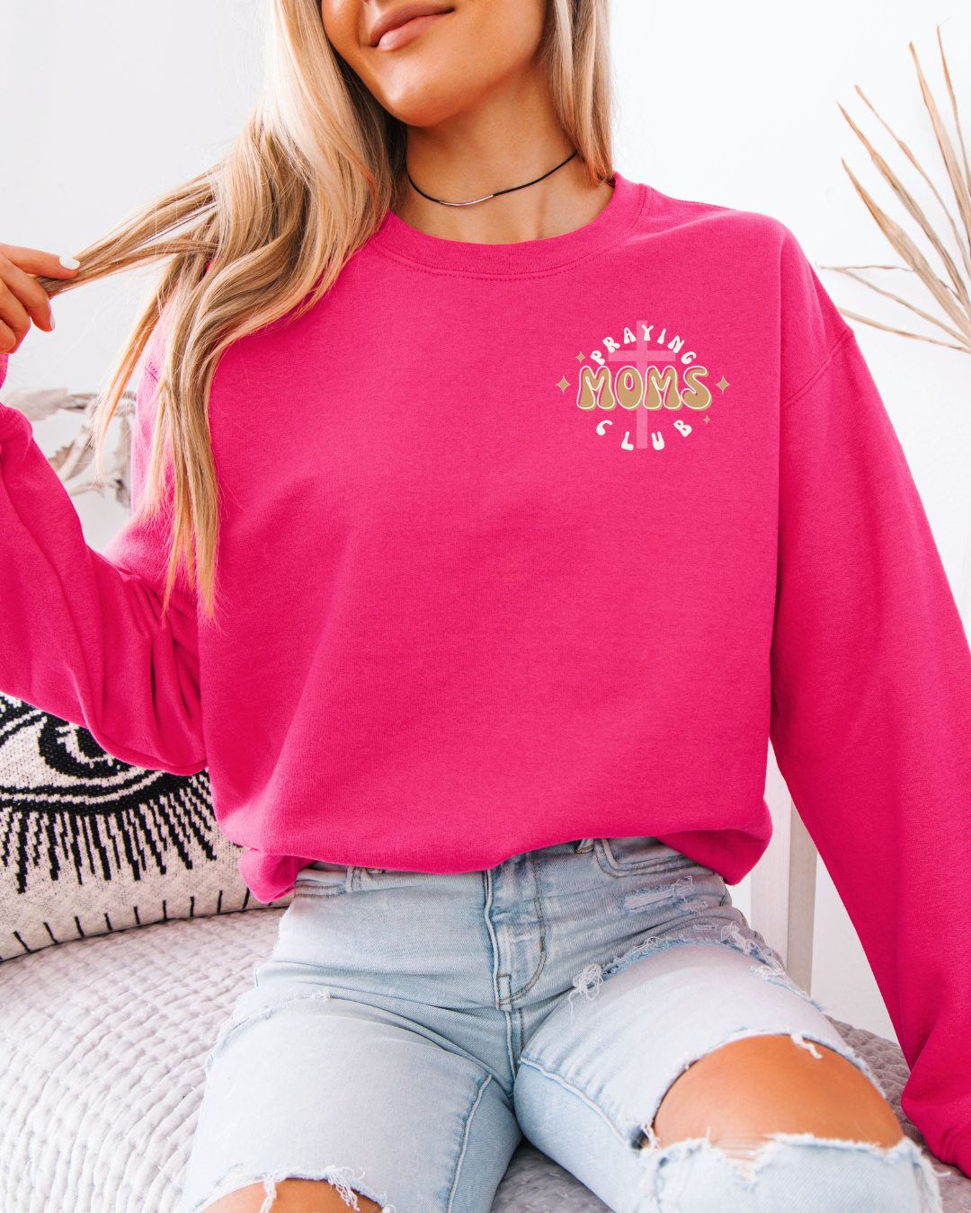 Praying Mom’s Club Crewneck Sweatshirt — Christian Prayer Group Pullover
