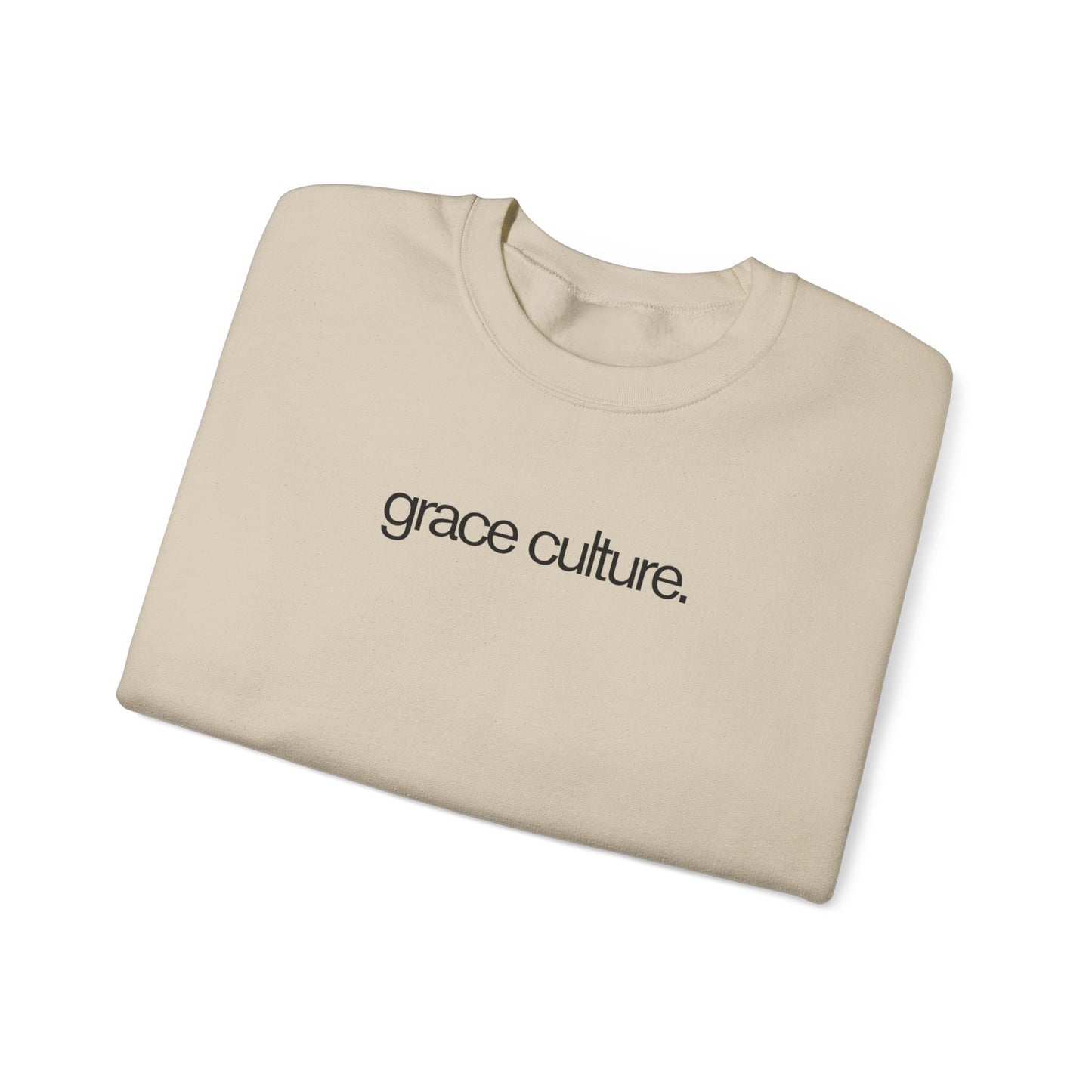 Grace Culture (Oversized Crewneck Sweatshirt with Bible Verse Down Sleeve)
