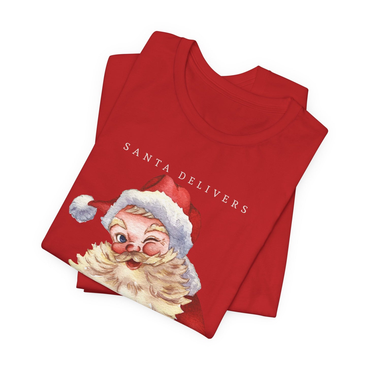 Santa Delivers, Jesus Saves (Unisex Tee)