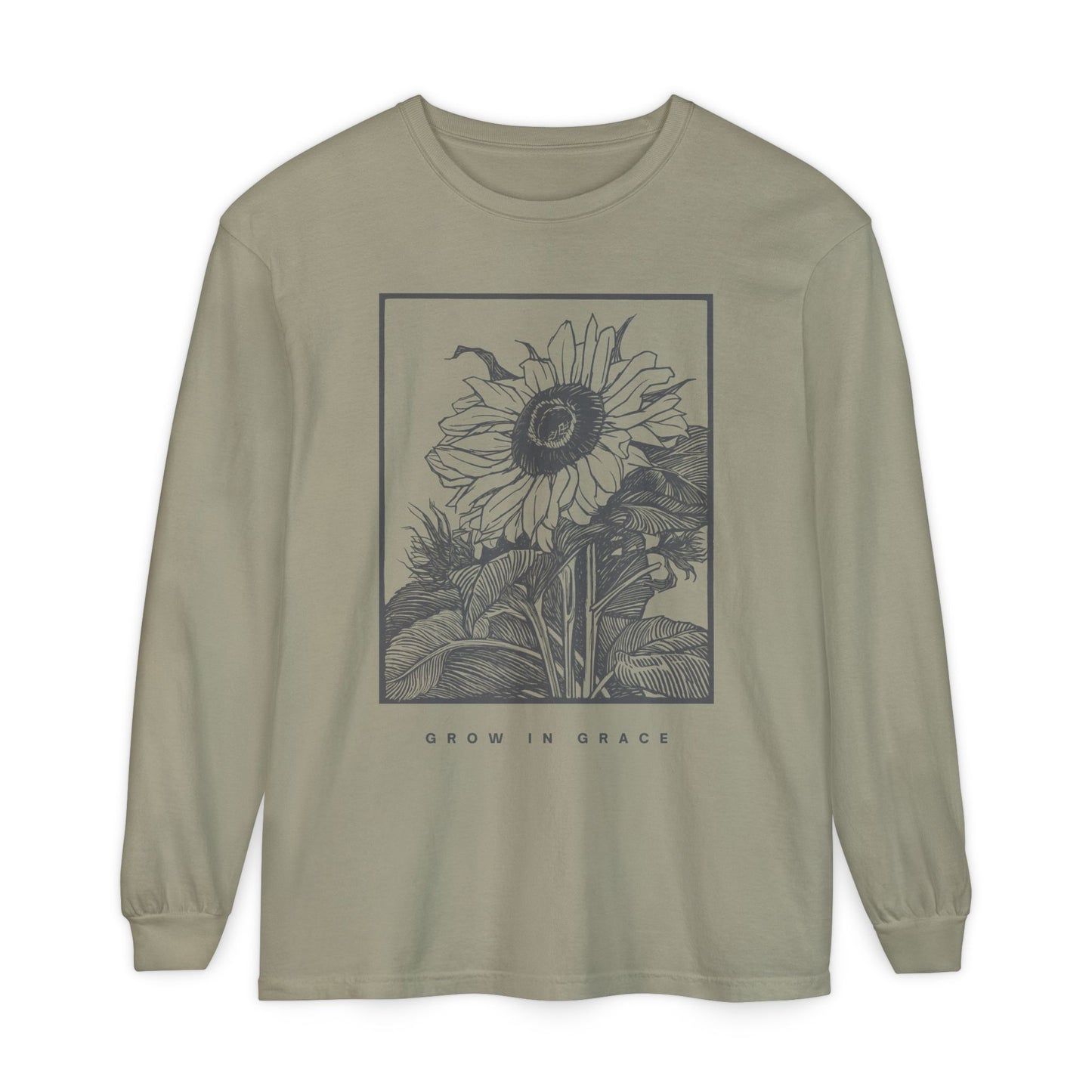 Grow in Grace (Unisex Garment-dyed Long Sleeve T-Shirt)