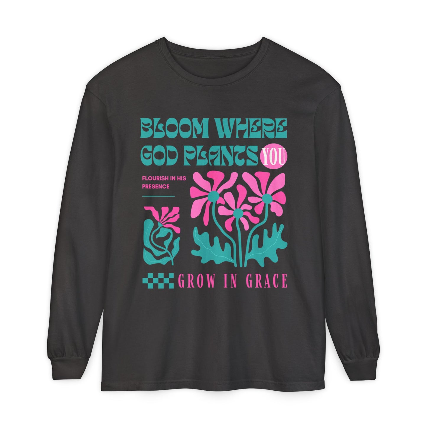 Bloom (Unisex Garment-dyed Long Sleeve T-Shirt)