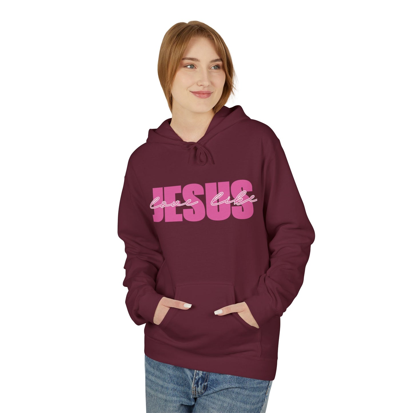 Jesus Pink Script Hoodie — Christian Faith Graphic Hoodie