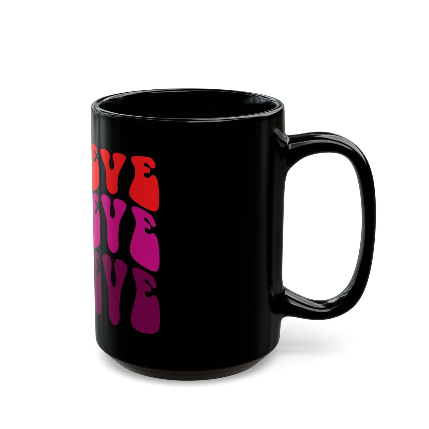 Retro Believe Mug - Colorful 11oz & 15oz Black Coffee Cup for Inspiration and Motivation