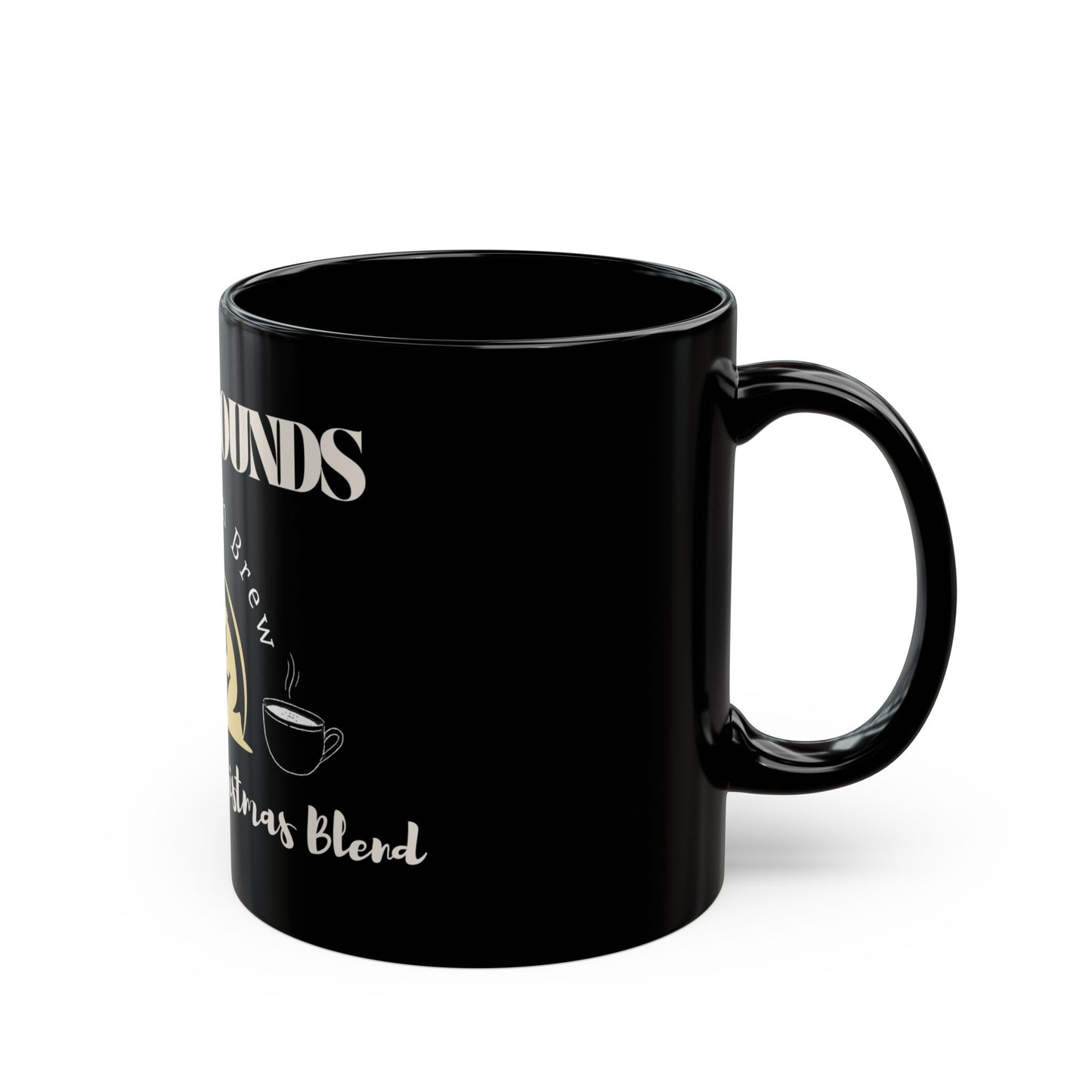 Holy Grounds Black Mug - Perfect for Christmas Brewing