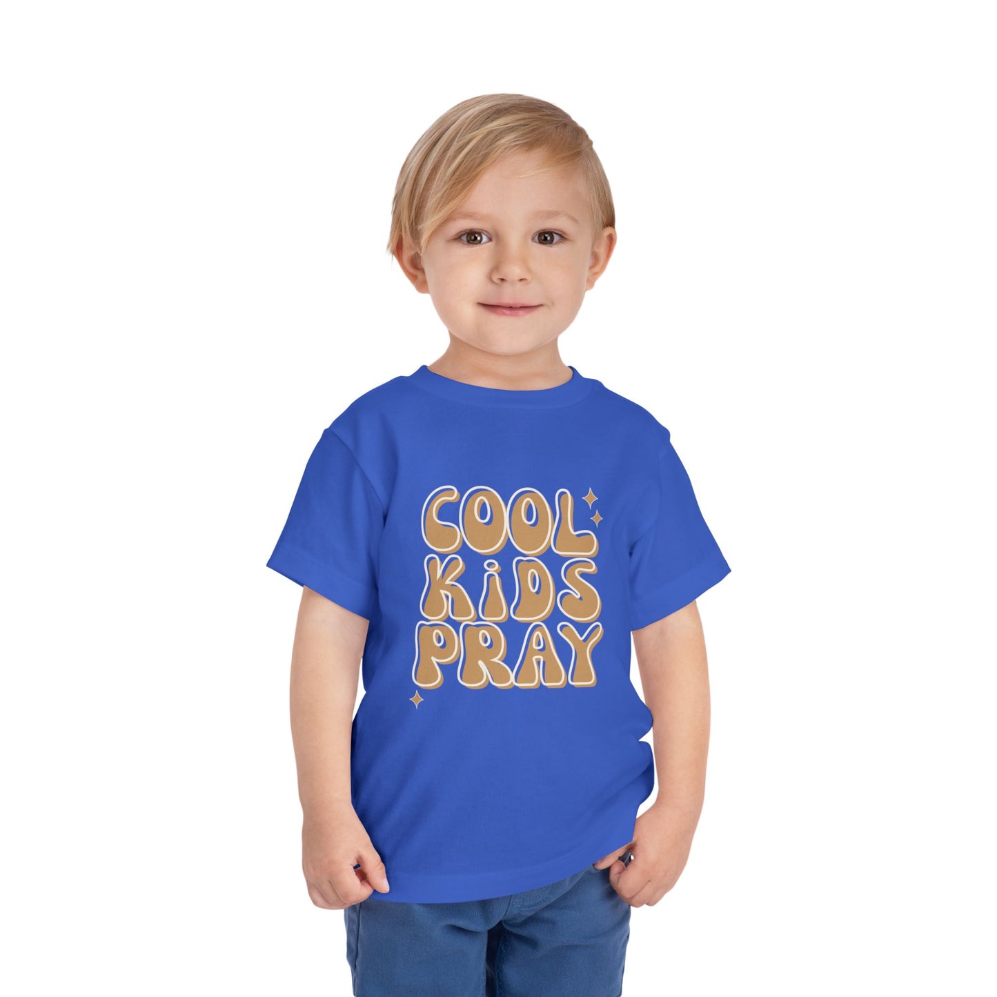 Cool Kids Pray Toddler Tee — Cute Retro Graphic Kids T‑Shirt