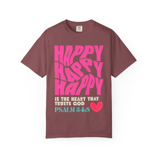 Happy Heart (Unisex Garment-Dyed T-shirt)