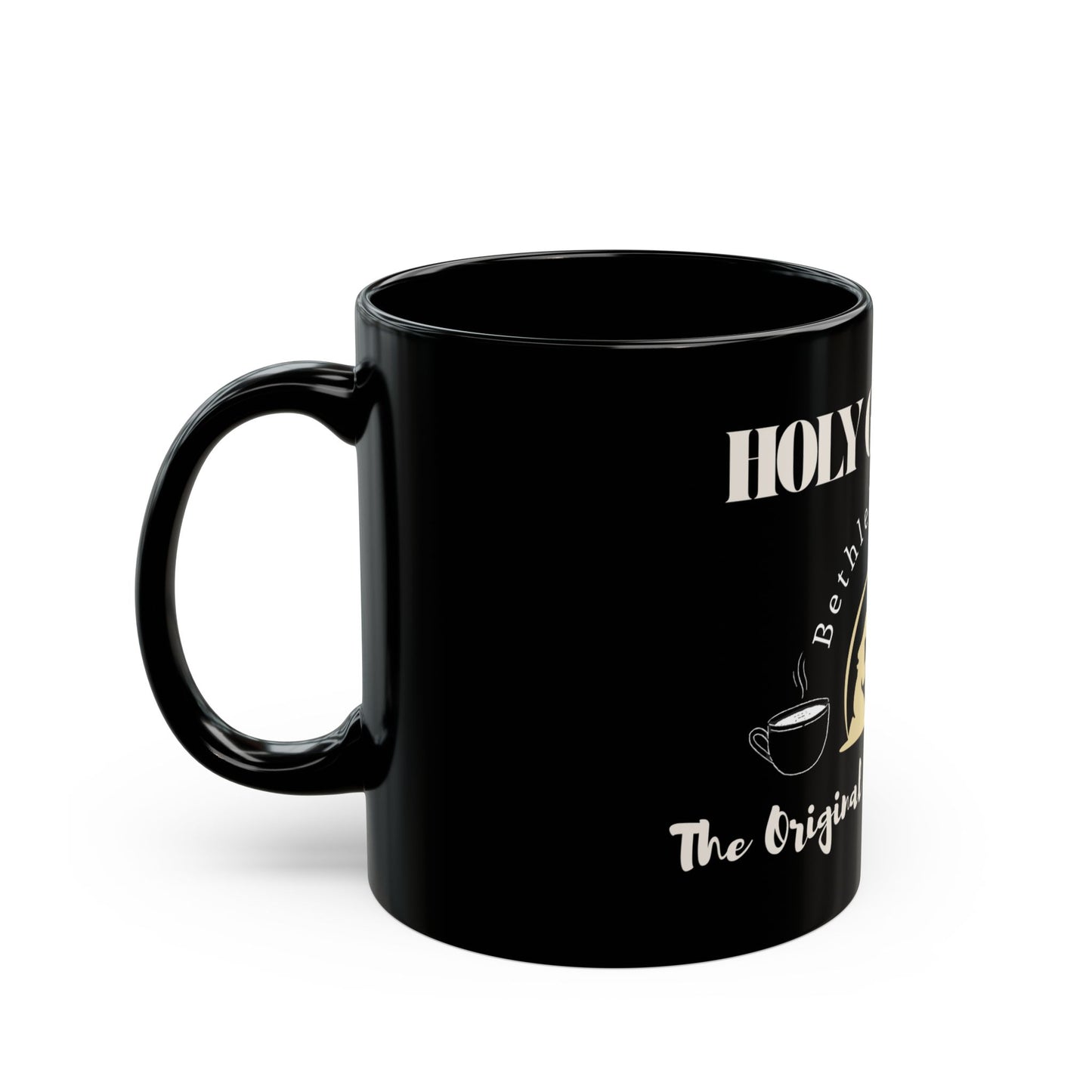Holy Grounds Black Mug - Perfect for Christmas Brewing