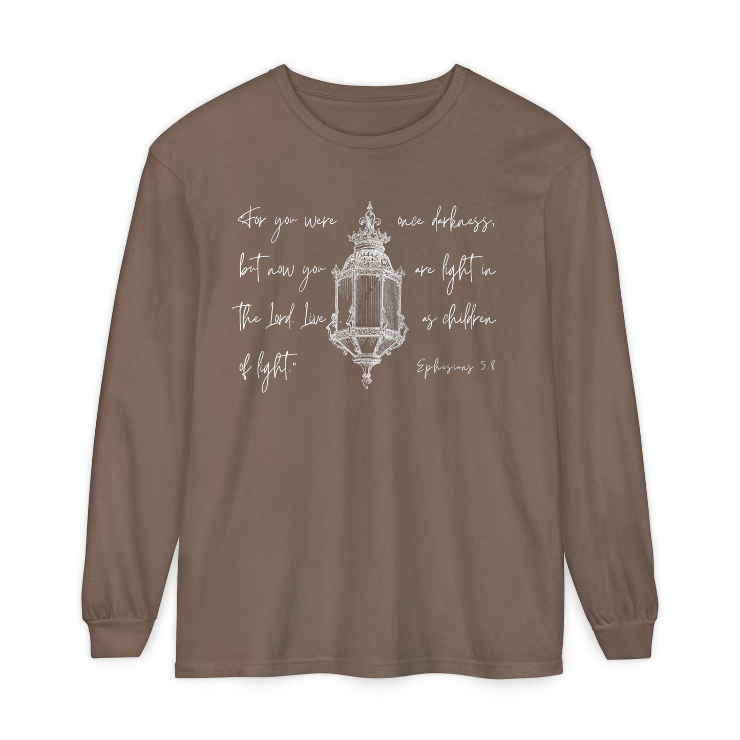 Light in the Lord (Unisex Garment-dyed Long Sleeve T-Shirt)