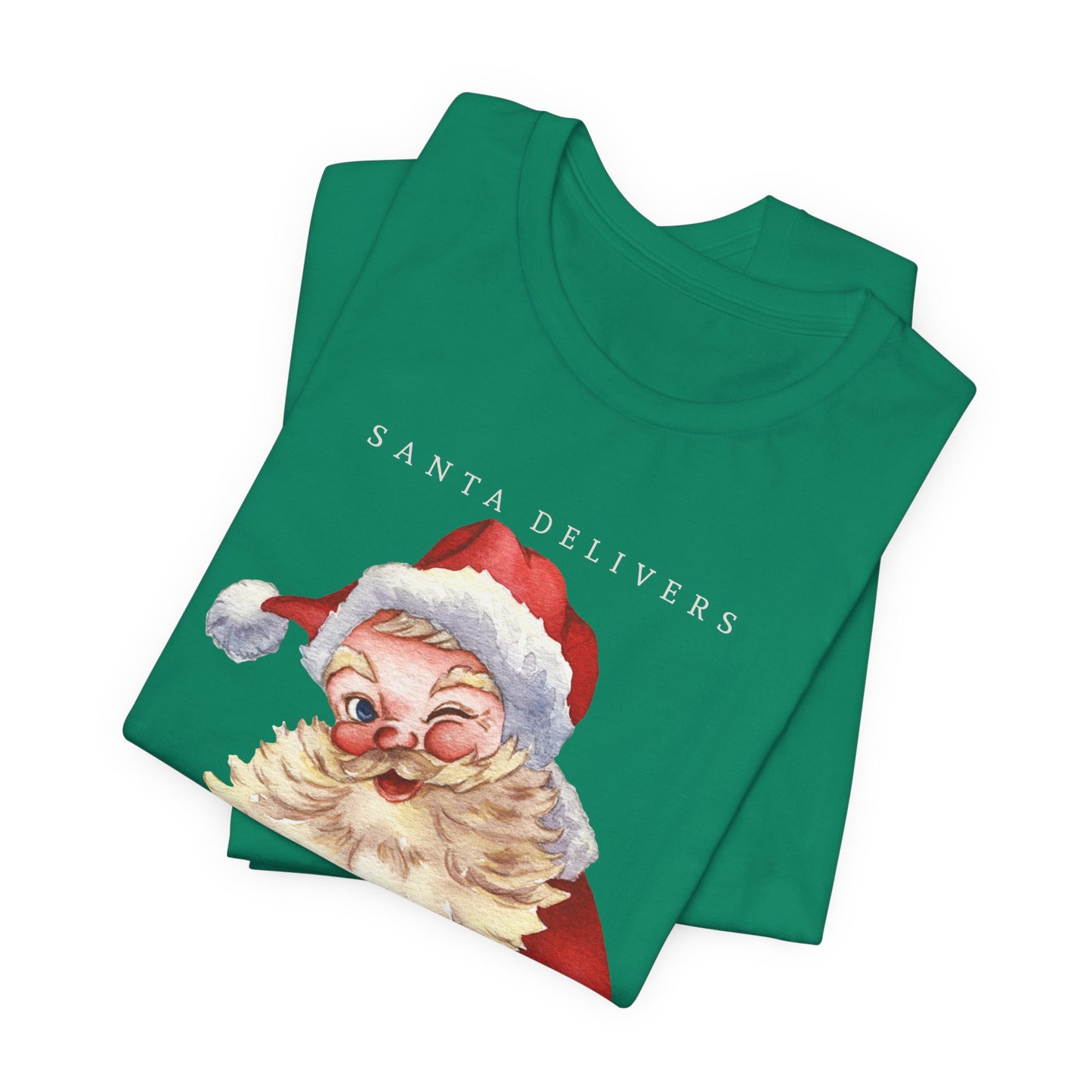 Santa Delivers, Jesus Saves (Unisex Tee)