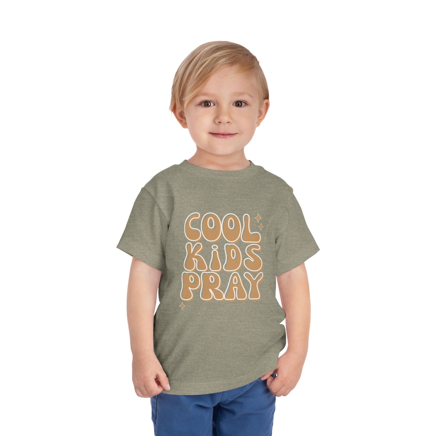 Cool Kids Pray Toddler Tee — Cute Retro Graphic Kids T‑Shirt