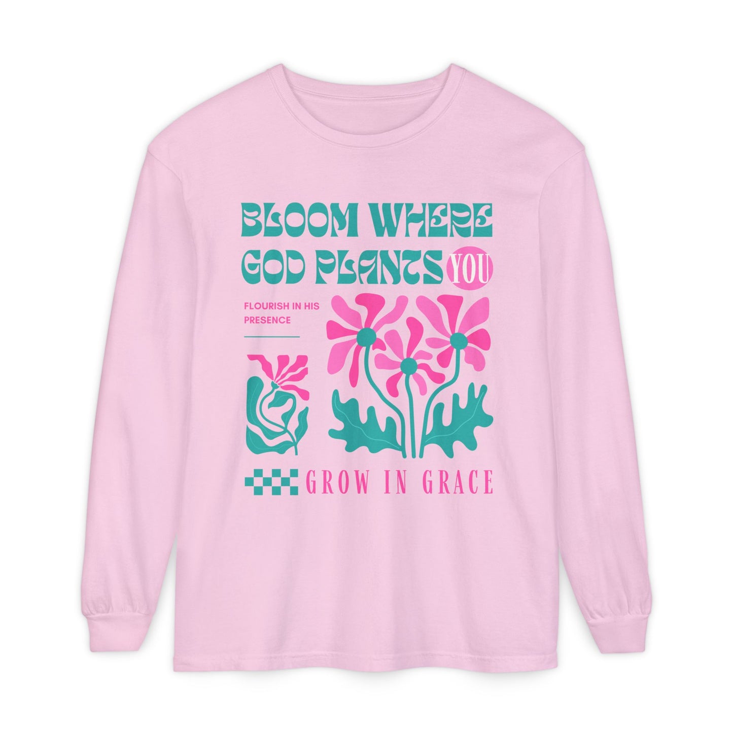 Bloom (Unisex Garment-dyed Long Sleeve T-Shirt)