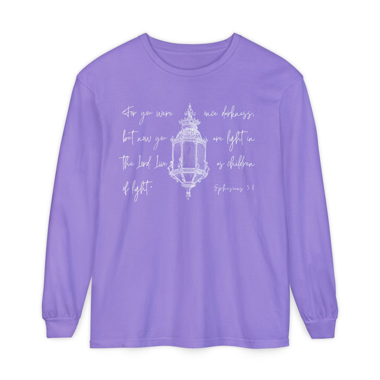 Light in the Lord (Unisex Garment-dyed Long Sleeve T-Shirt)