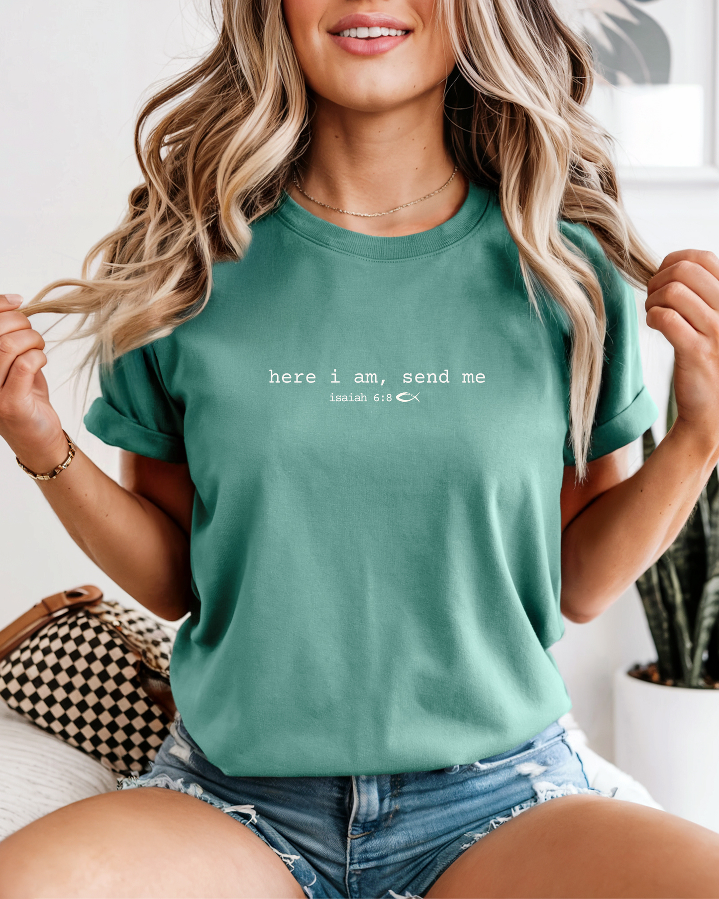 Here I am, Send Me (Unisex Garment-Dyed T-shirt)