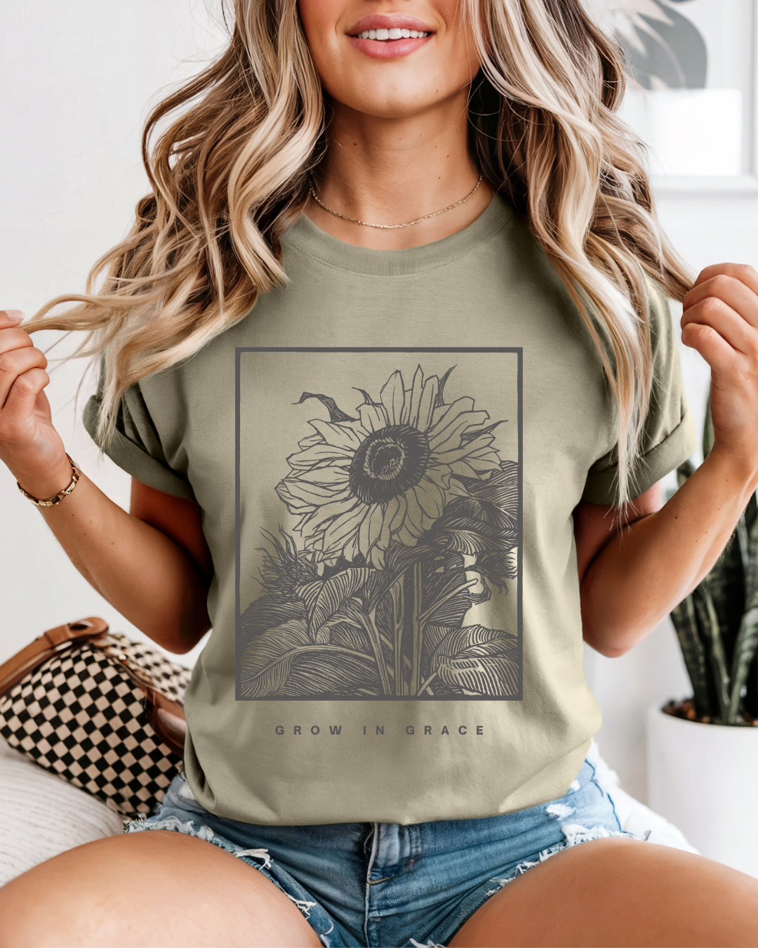 Grow in Grace (Unisex Garment-Dyed T-shirt)