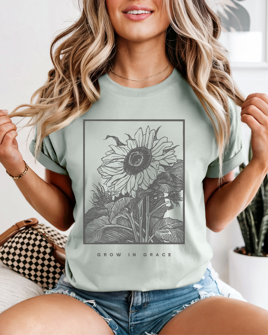 Grow in Grace (Unisex Garment-Dyed T-shirt)