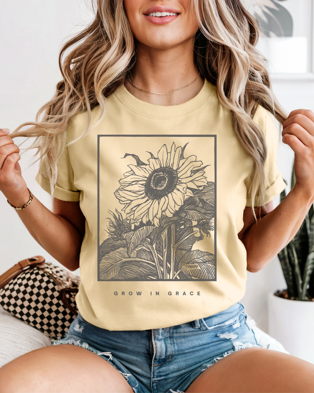 Grow in Grace (Unisex Garment-Dyed T-shirt)