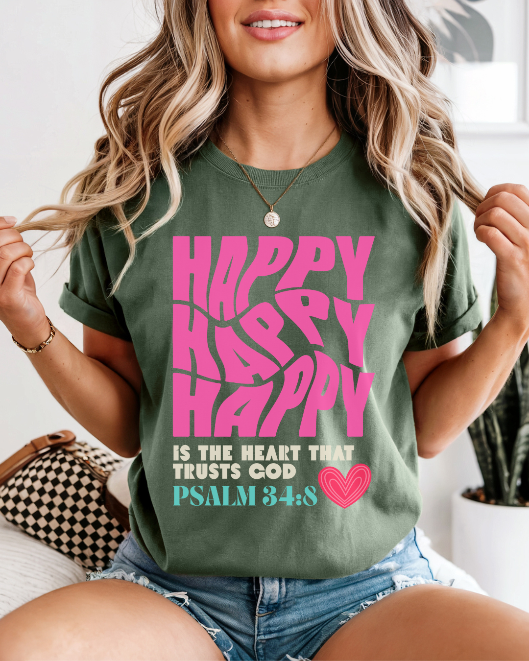Happy Heart (Unisex Garment-Dyed T-shirt)