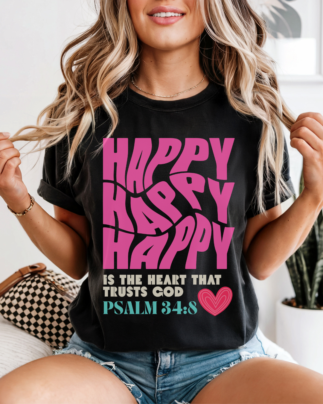 Happy Heart (Unisex Garment-Dyed T-shirt)