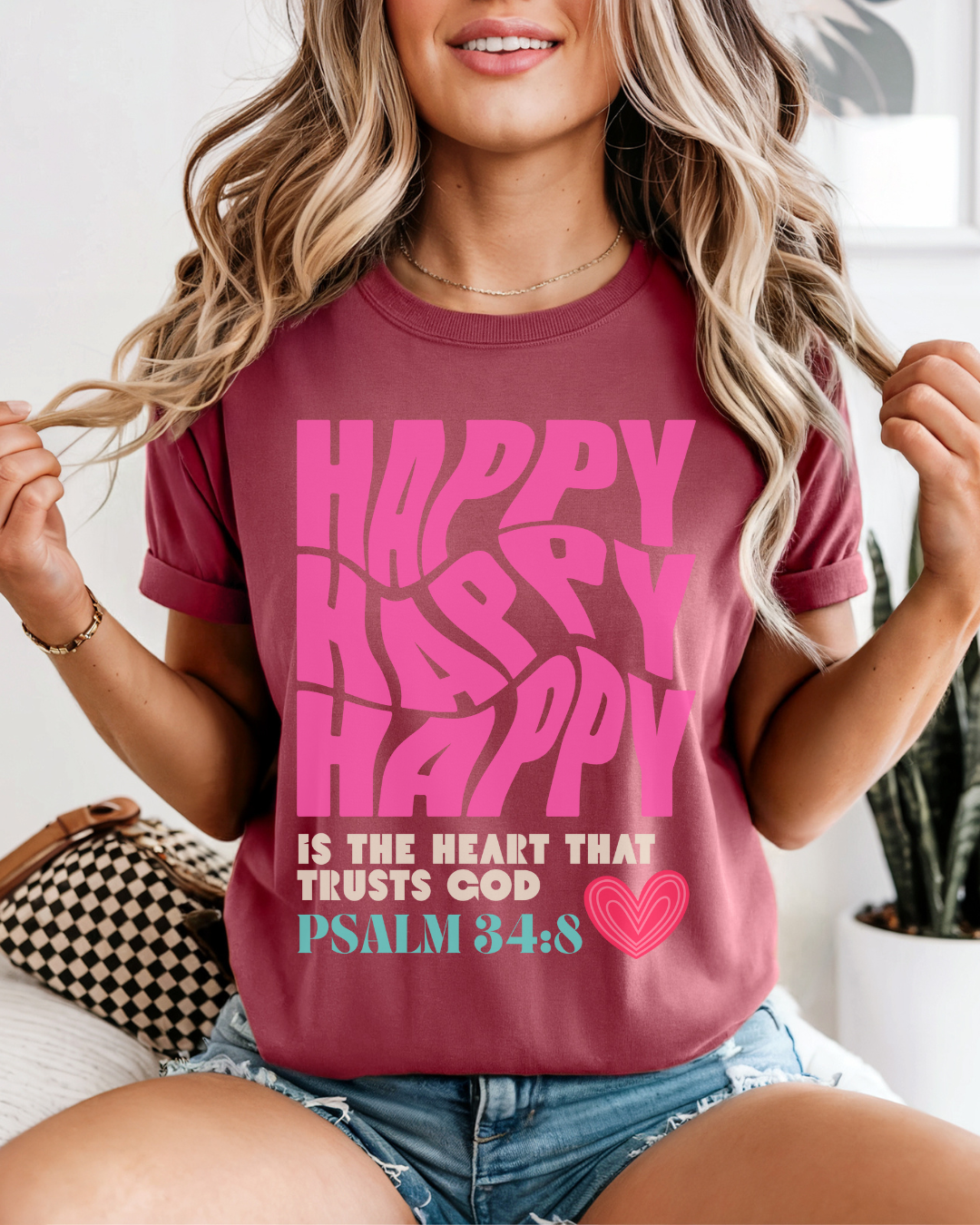 Happy Heart (Unisex Garment-Dyed T-shirt)