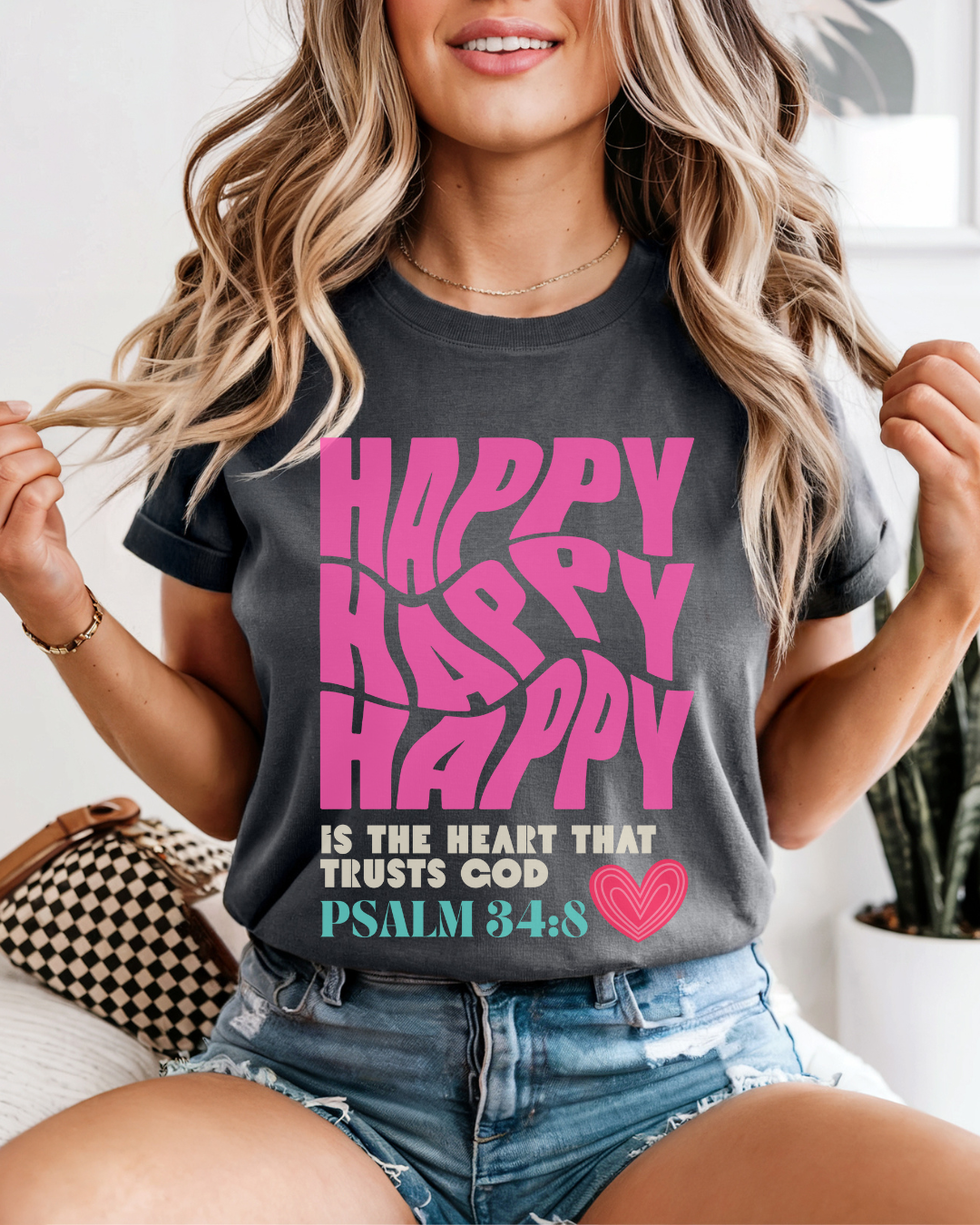 Happy Heart (Unisex Garment-Dyed T-shirt)