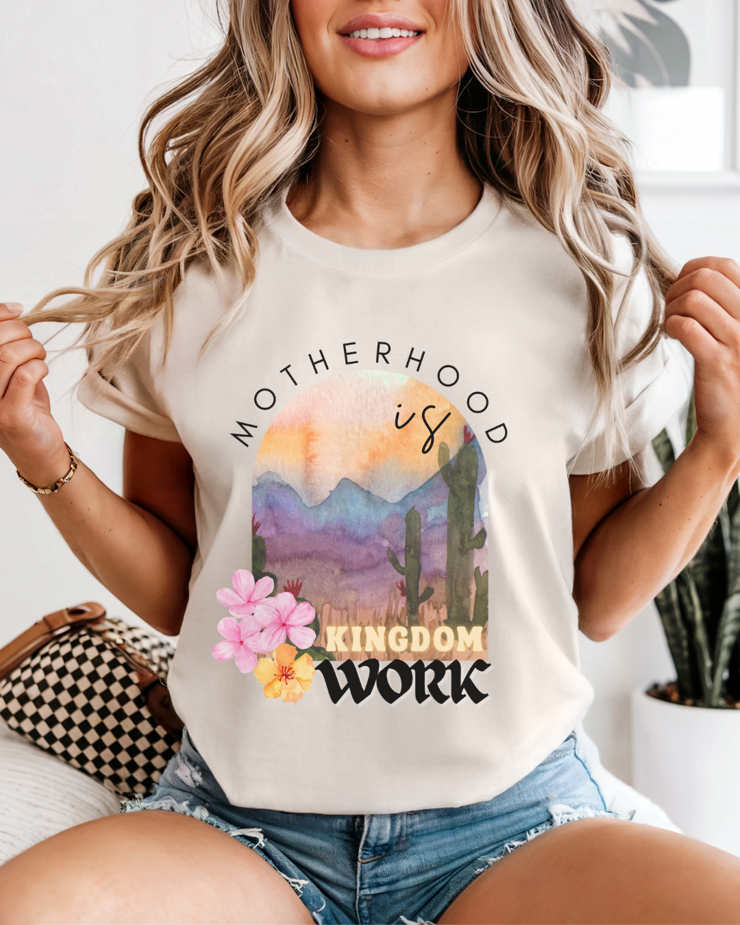 Motherhood Is Kingdom Work (Unisex Garment-Dyed T-shirt)