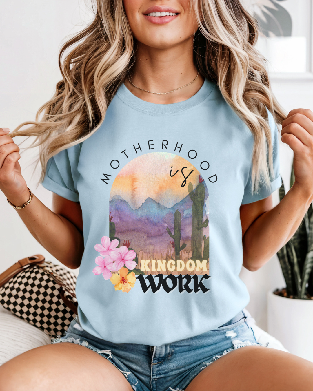 Motherhood Is Kingdom Work (Unisex Garment-Dyed T-shirt)