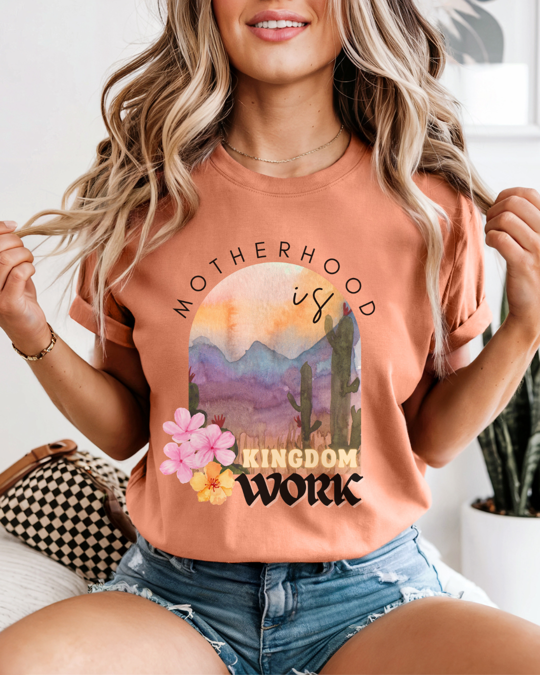 Motherhood Is Kingdom Work (Unisex Garment-Dyed T-shirt)