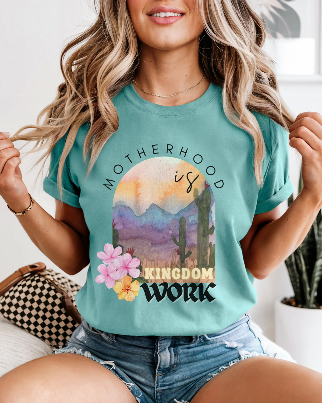Motherhood Is Kingdom Work (Unisex Garment-Dyed T-shirt)