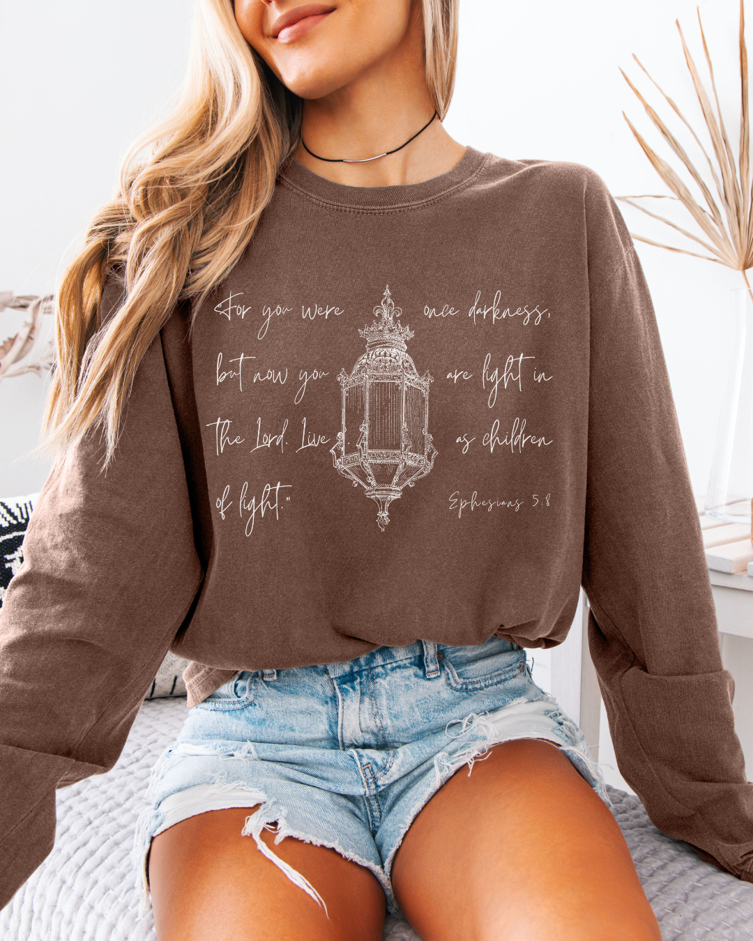 Light in the Lord (Unisex Garment-dyed Long Sleeve T-Shirt)