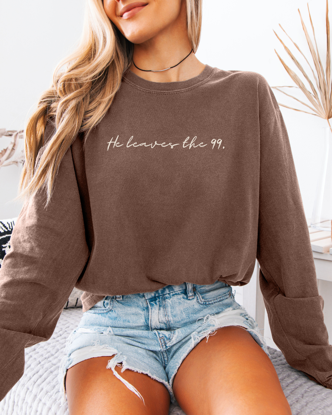 He Leaves the 99 (Unisex Garment-dyed Long Sleeve T-Shirt)