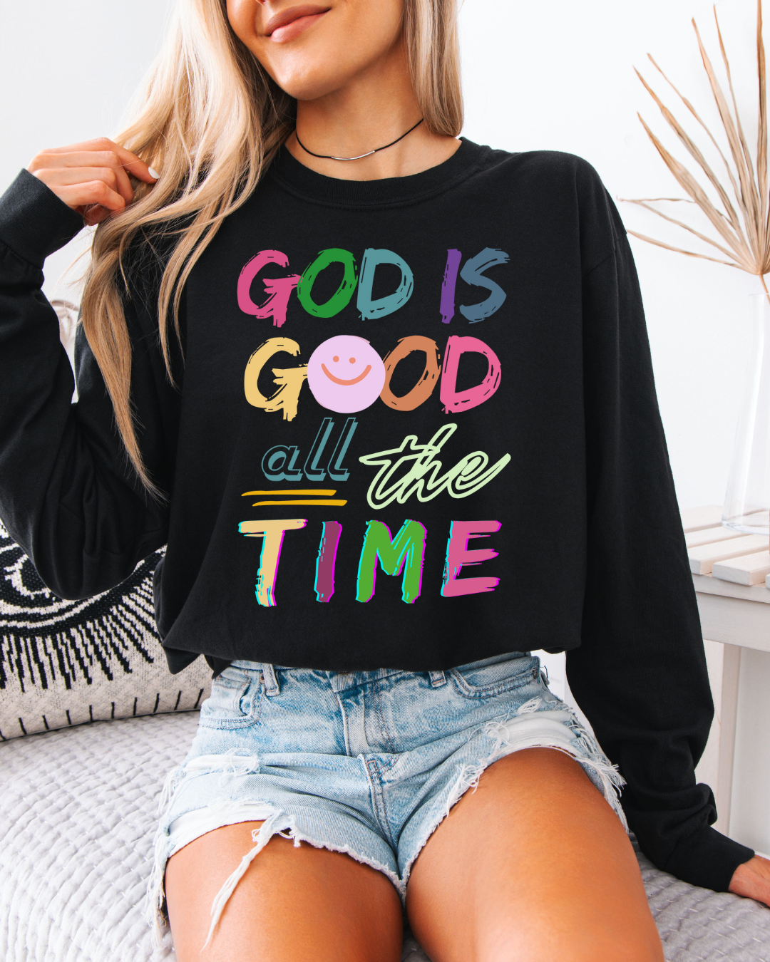 God is Good (Unisex Garment-dyed Long Sleeve T-Shirt)