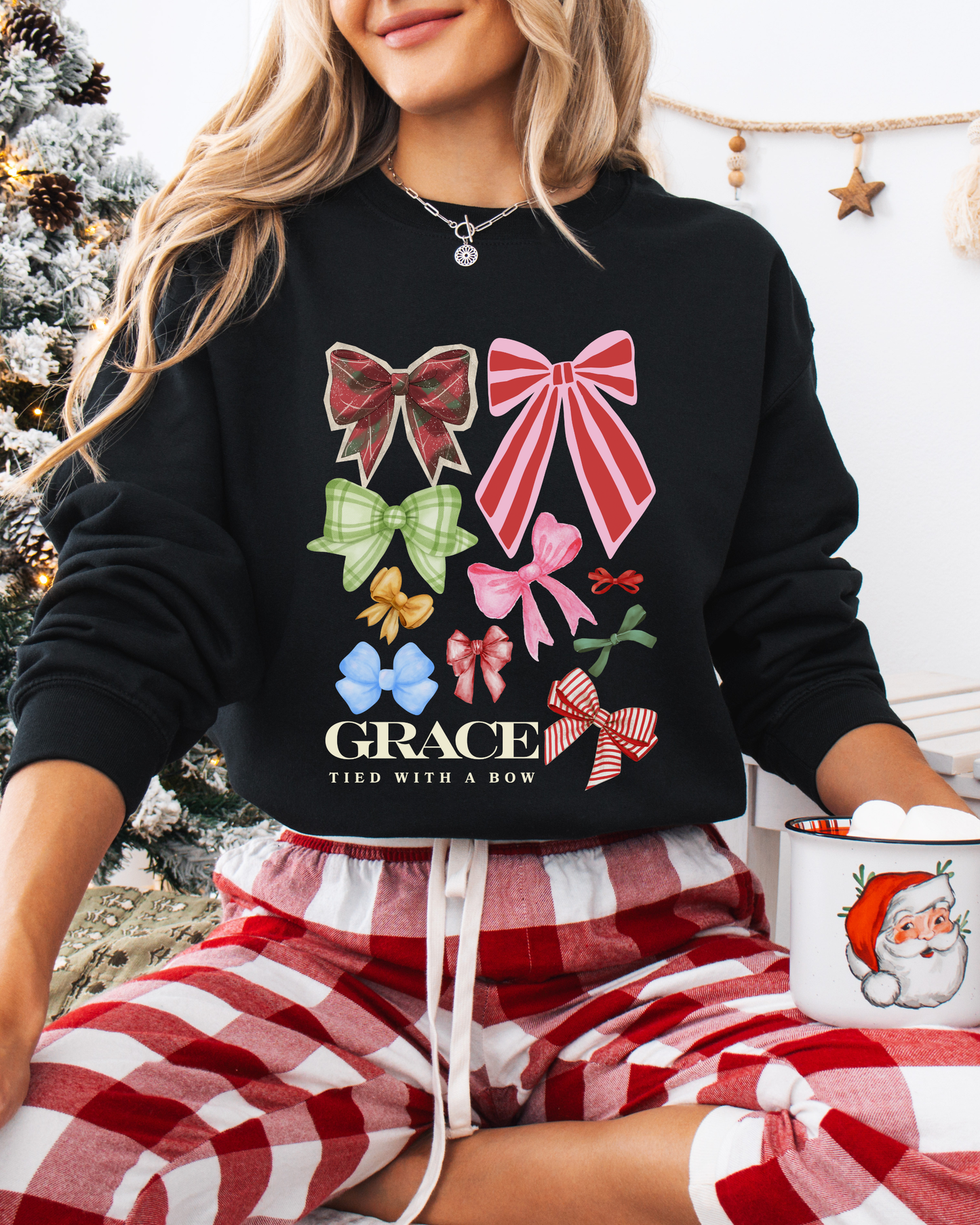 Festive Bow Crewneck (Unisex Holiday Sweater)