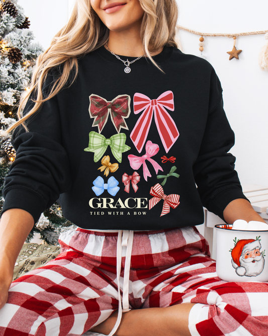Festive Bow Crewneck (Unisex Holiday Sweater)