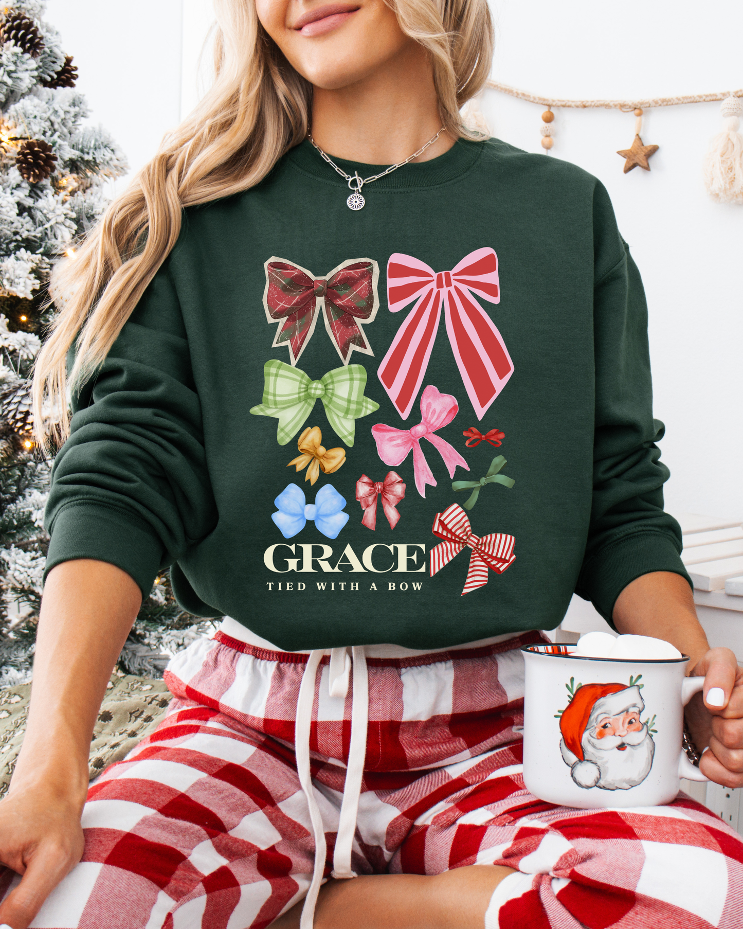 Festive Bow Crewneck (Unisex Holiday Sweater)