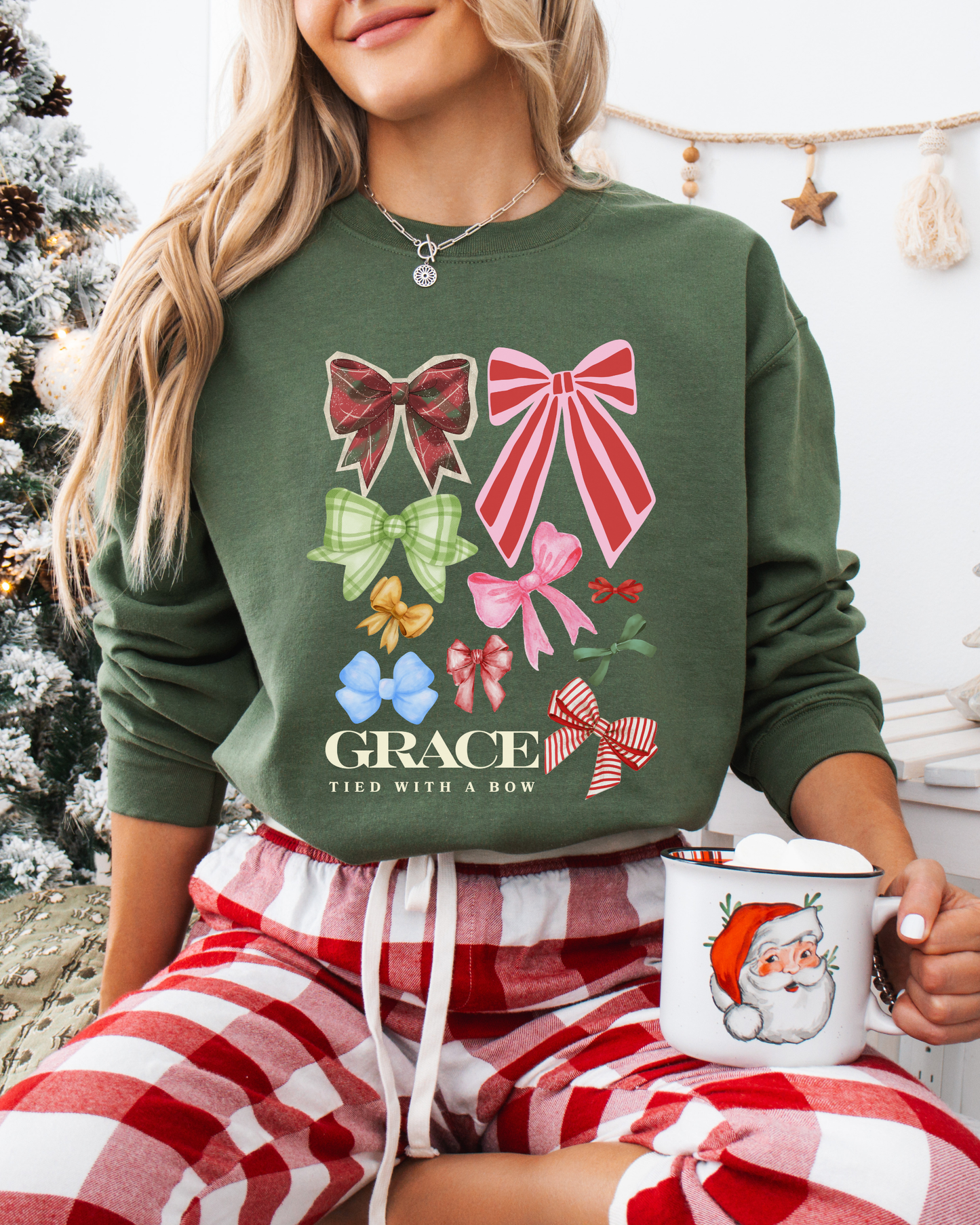 Festive Bow Crewneck (Unisex Holiday Sweater)