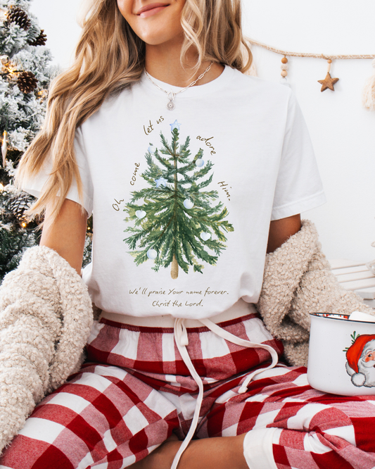 Oh Come Let Us Adore Him (Unisex Tee)