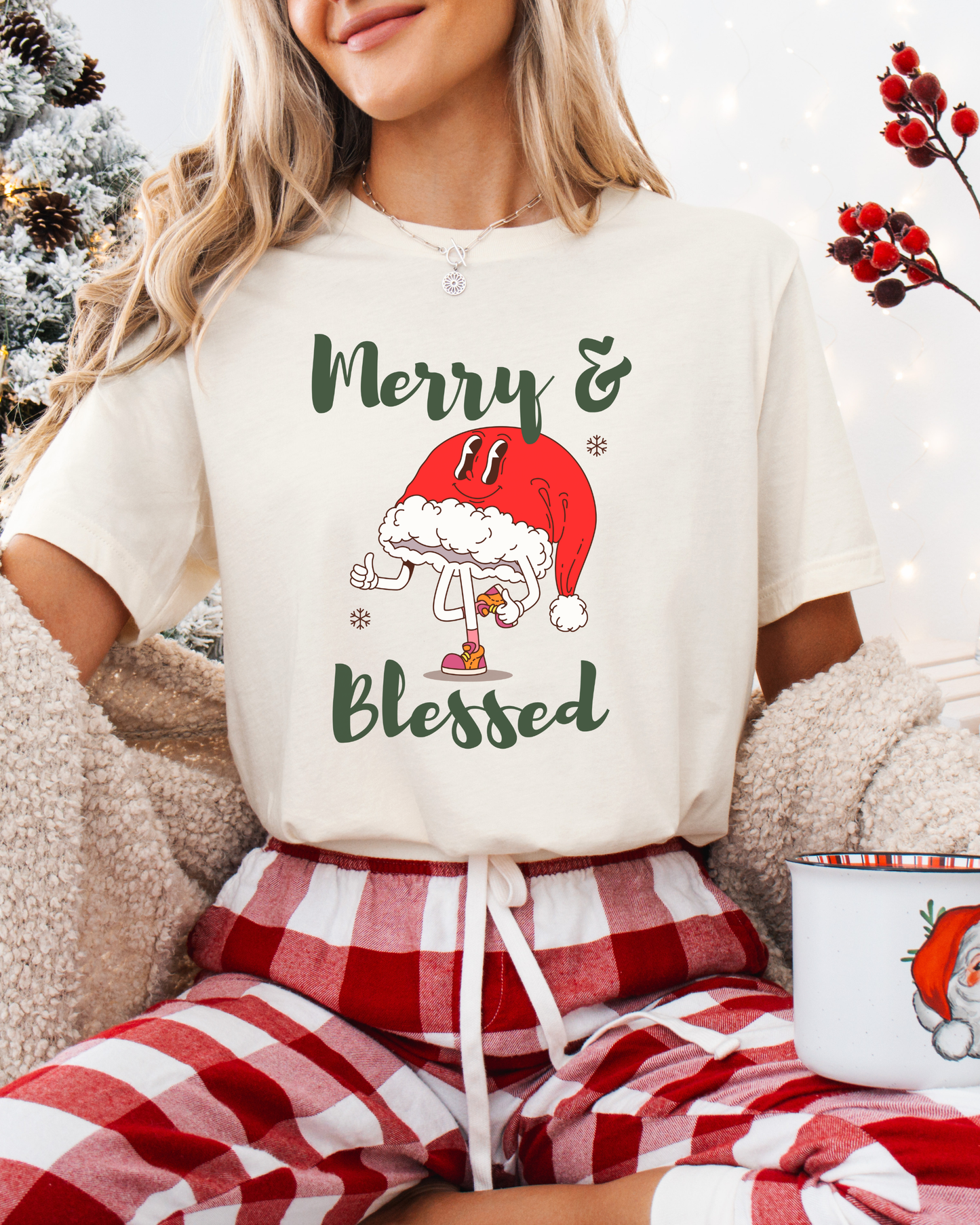Merry & Blessed (Unisex Holiday Tee)