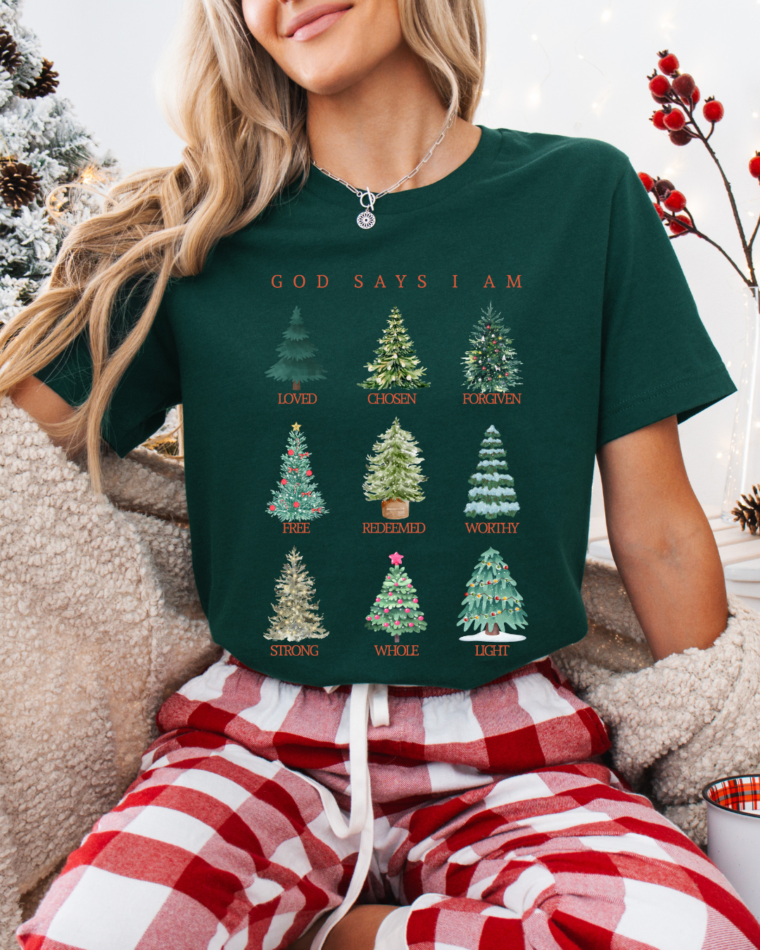 God Says I Am (Unisex - Inspirational Christmas Tree Shirt)