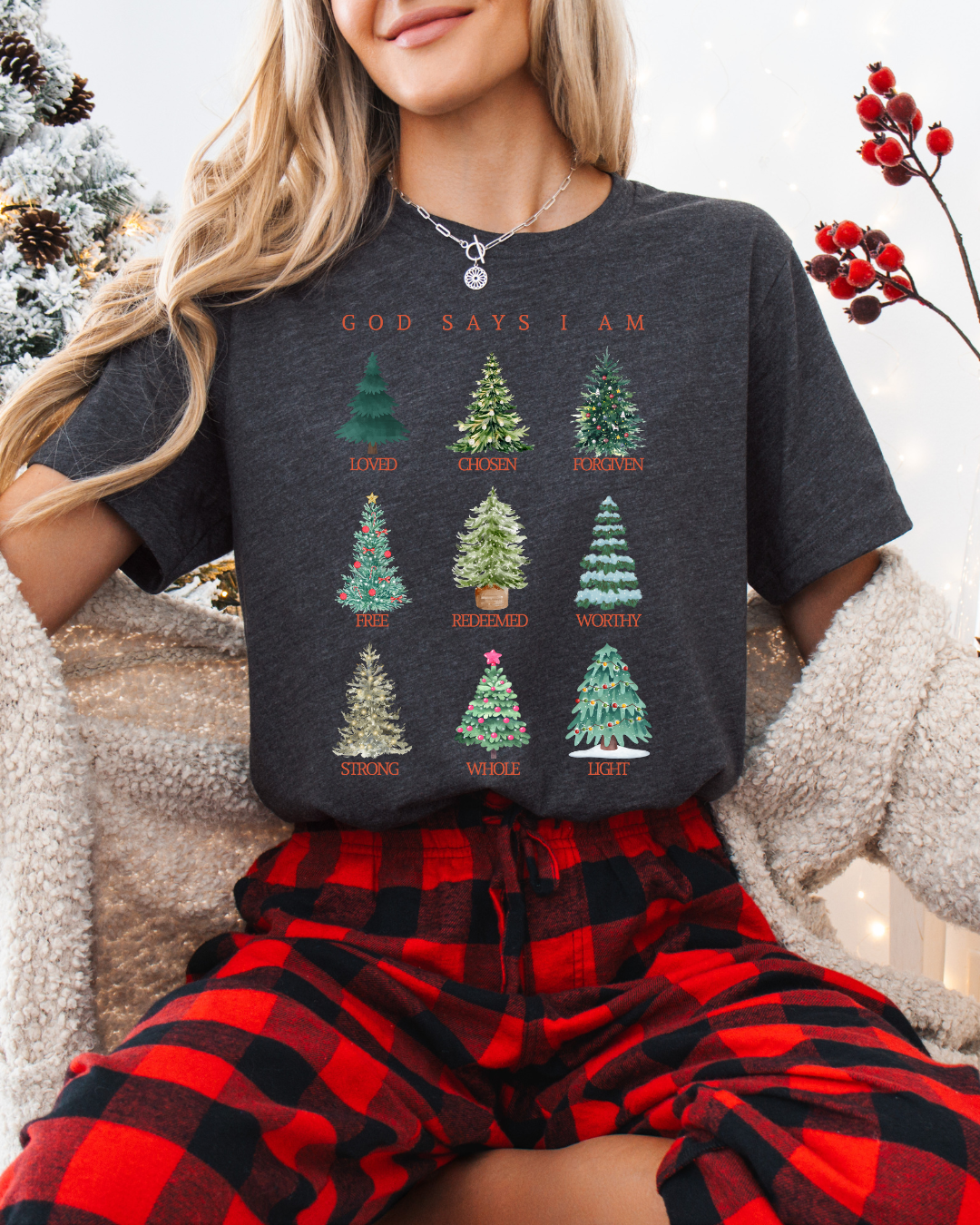 God Says I Am (Unisex - Inspirational Christmas Tree Shirt)