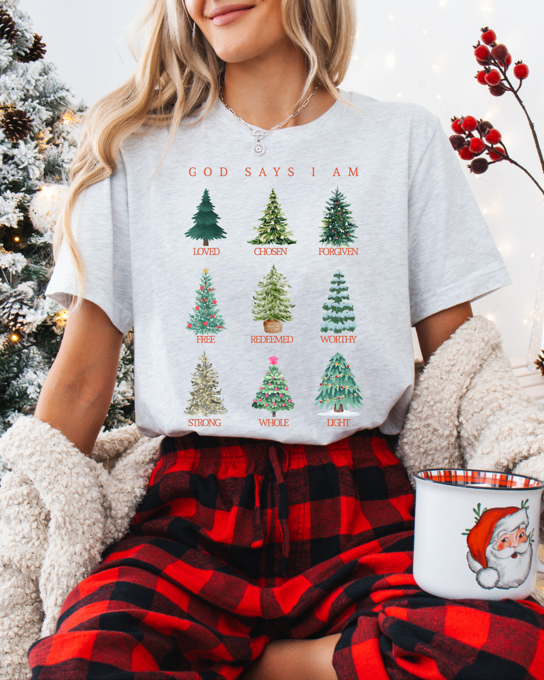 God Says I Am (Unisex - Inspirational Christmas Tree Shirt)