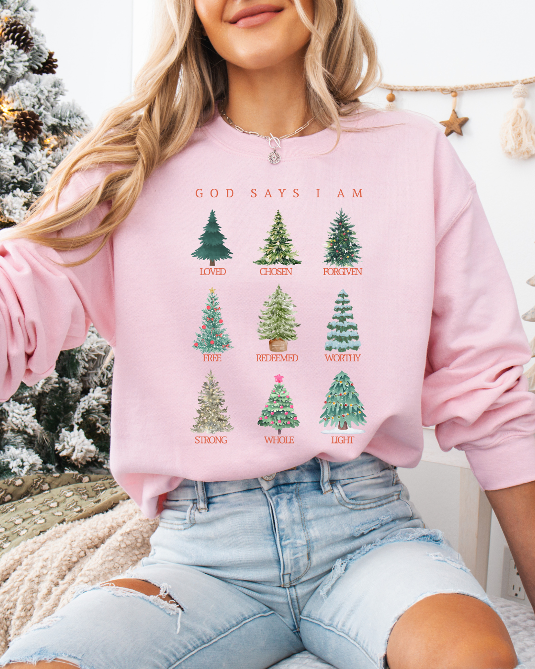 God Says I Am Christmas (Unisex Heavy Blend Sweatshirt)