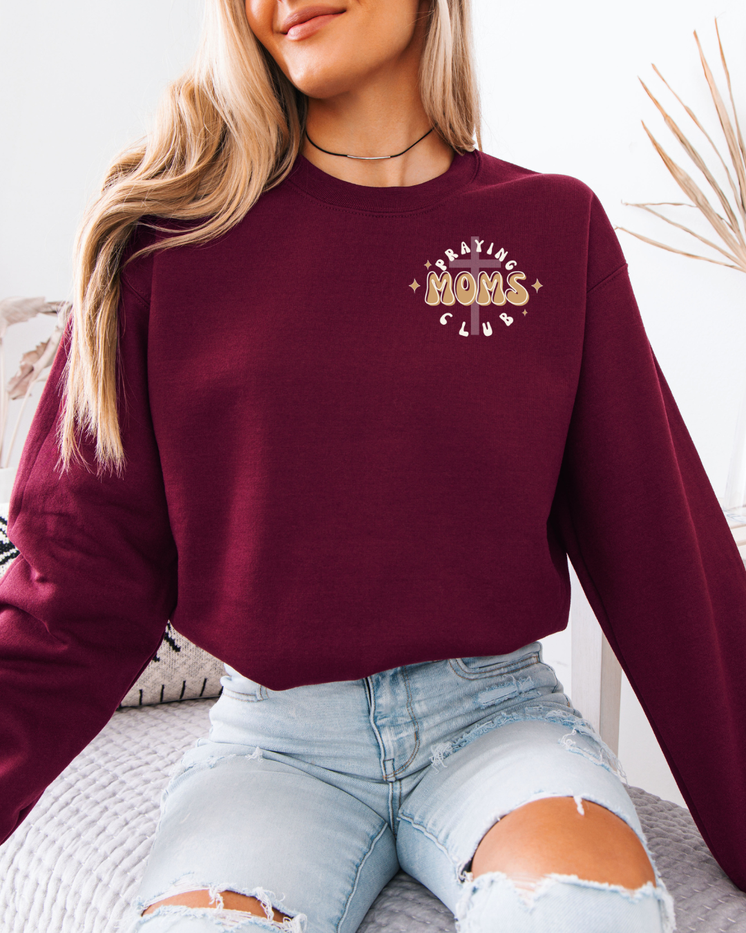 Praying Mom’s Club Crewneck Sweatshirt — Christian Prayer Group Pullover