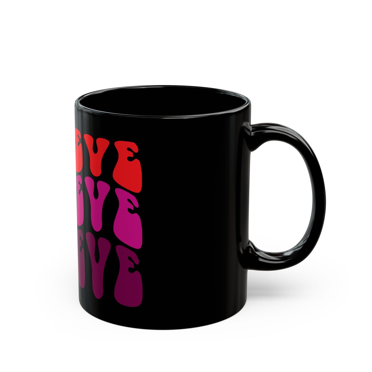 Retro Believe Mug - Colorful 11oz & 15oz Black Coffee Cup for Inspiration and Motivation