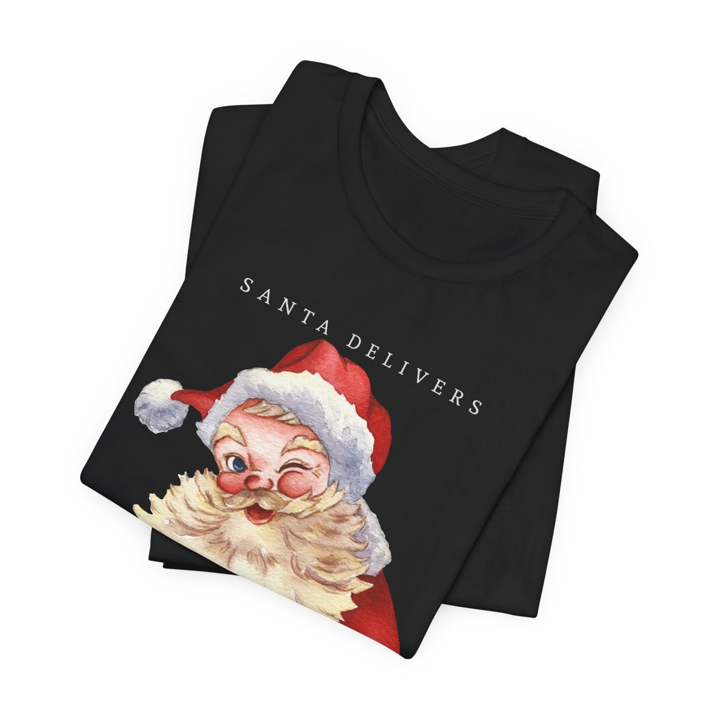 Santa Delivers, Jesus Saves (Unisex Tee)