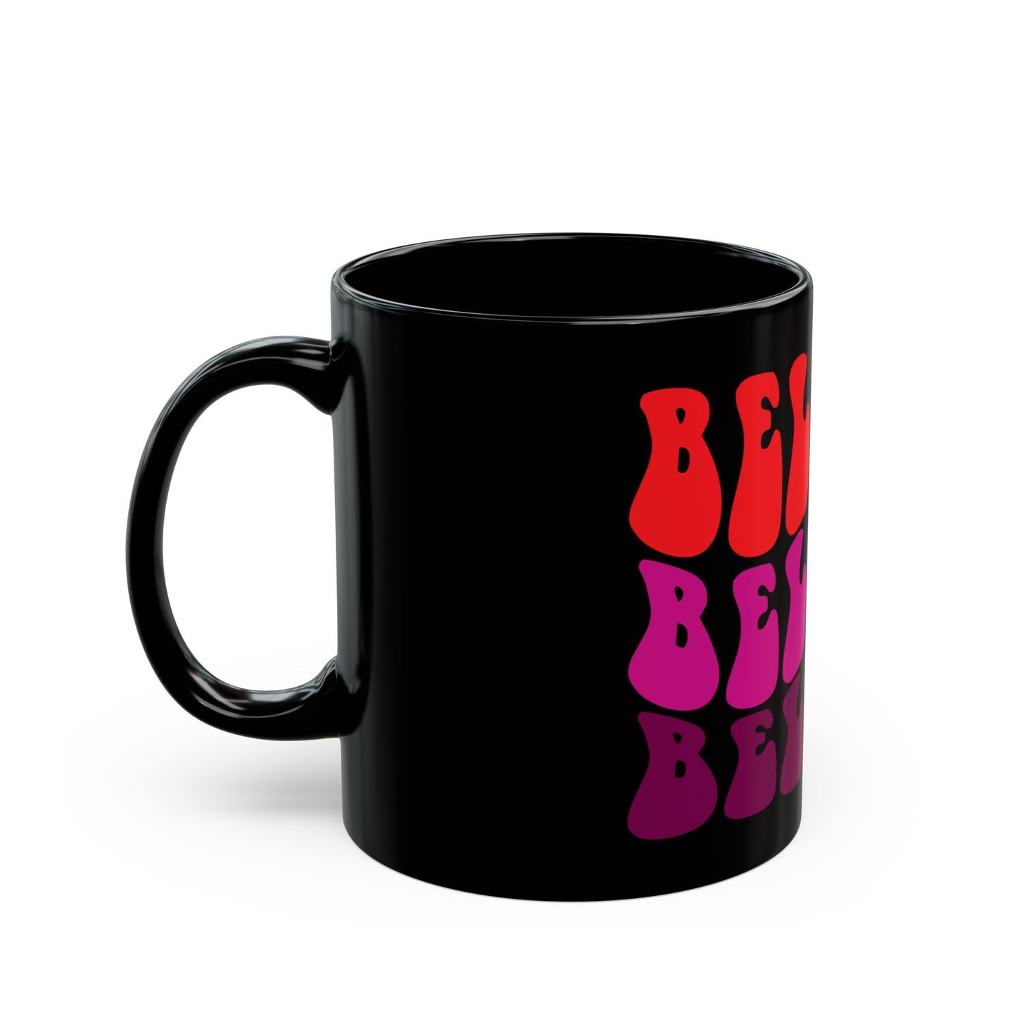 Retro Believe Mug - Colorful 11oz & 15oz Black Coffee Cup for Inspiration and Motivation