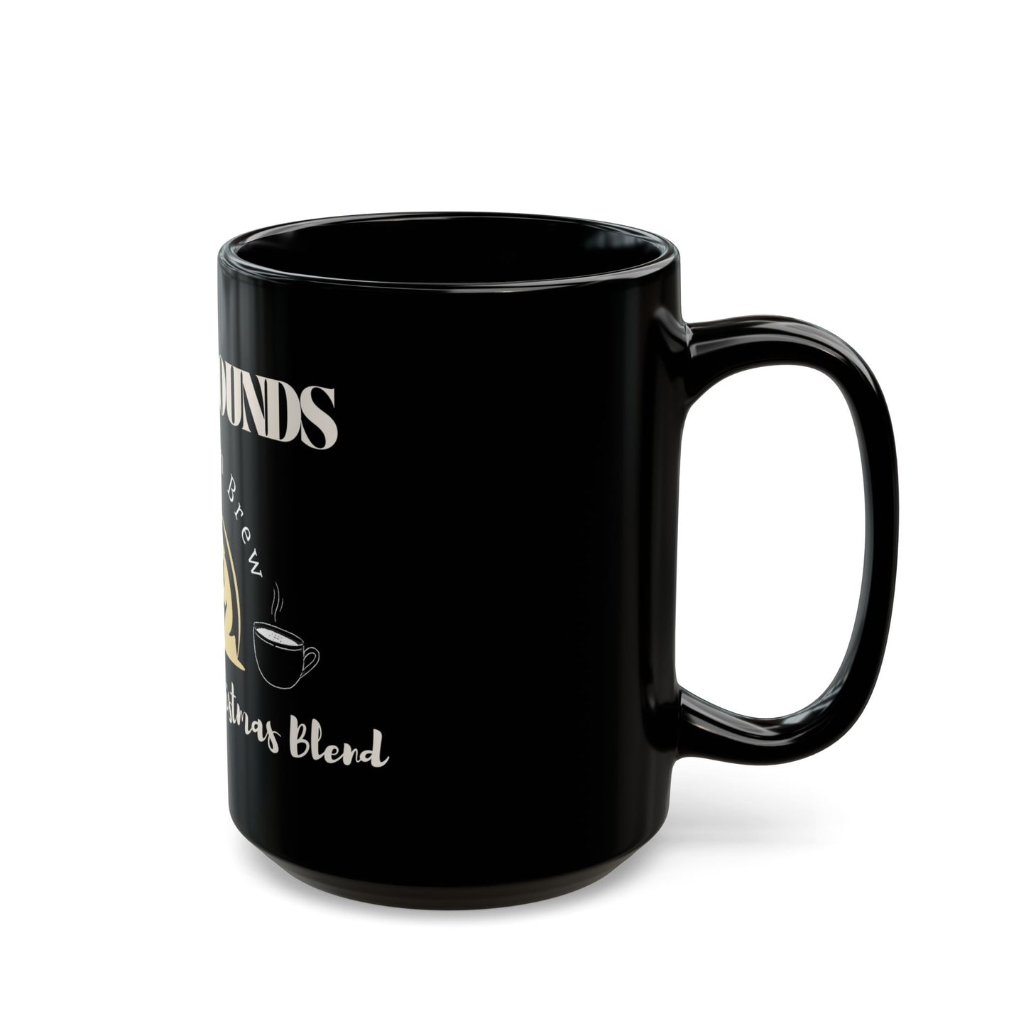 Holy Grounds Black Mug - Perfect for Christmas Brewing