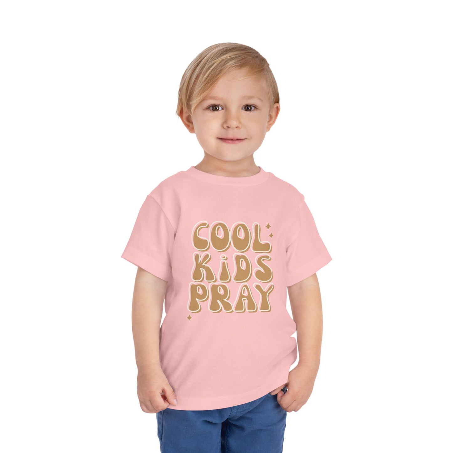 Cool Kids Pray Toddler Tee — Cute Retro Graphic Kids T‑Shirt